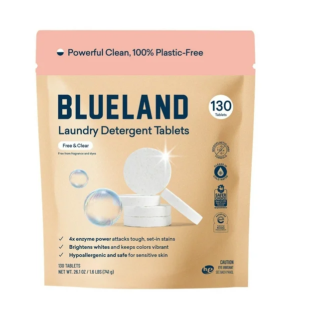 Blueland Plastic-Free Cleaning Tablets – Laundry Detergent Tablets (130 Count), Dishwasher Detergent Tablets (110 Count) or Toilet Bowl Cleaner Tablets (30 Count) | Choose Your Formula