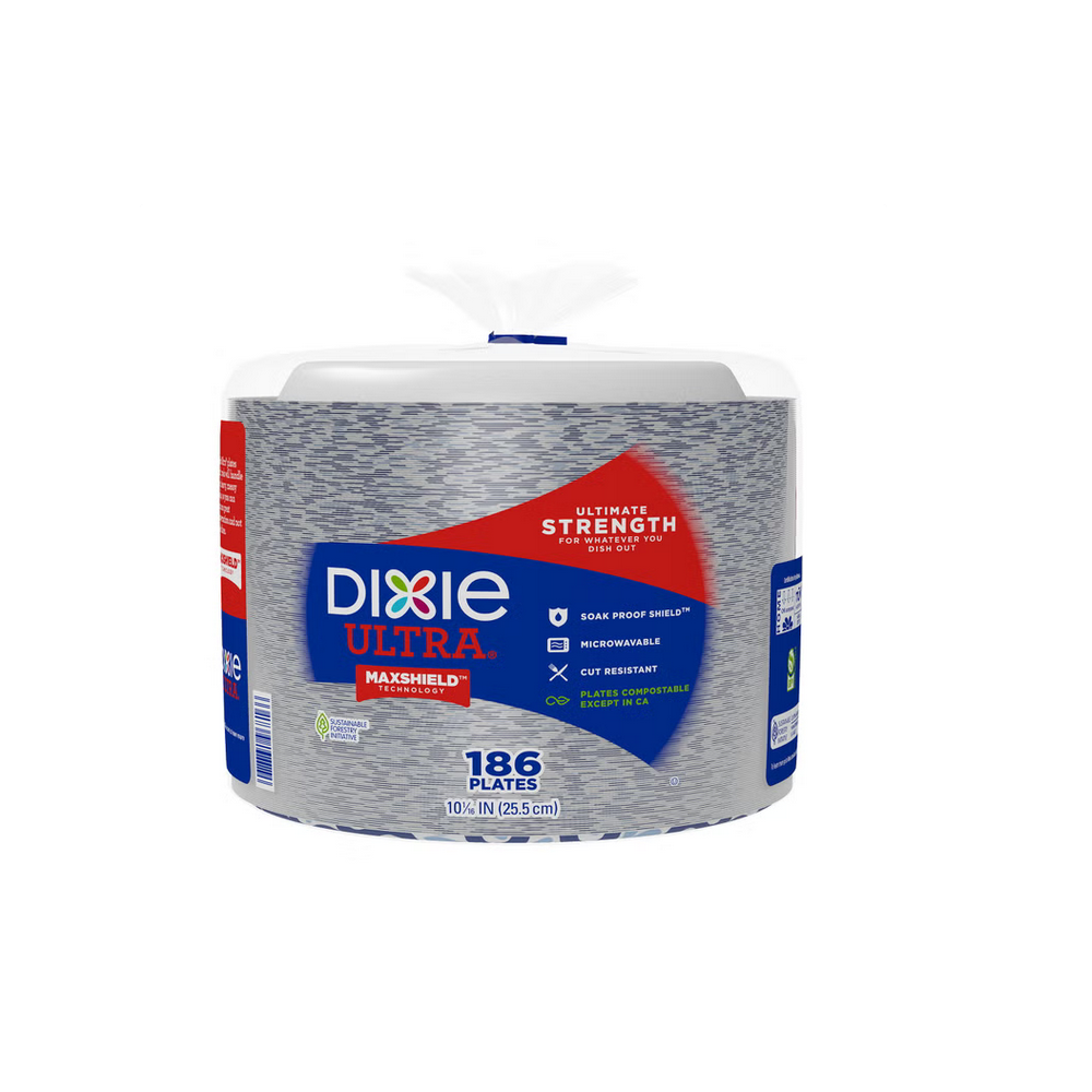 Dixie Ultra Disposable Paper Plates & Bowls, Multiple Sizes & Counts, Soak Proof Shield, Microwave Safe, Cut Resistant
