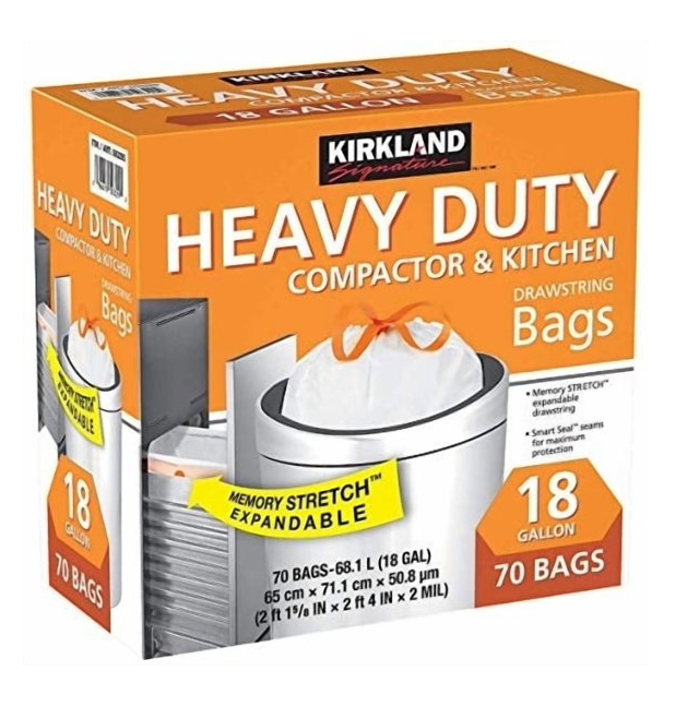 Kirkland Signature Flex-Tech Drawstring Trash Bags | Kitchen & Outdoor Garbage Bags | Multiple Sizes & Scents