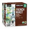 Kirkland Signature Organic French Roast Coffee K-Cup Pods, Dark Roast, Keurig Compatible, USDA Organic, Fair Trade Certified, 120 Count