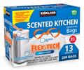 Kirkland Signature Flex-Tech Scented Kitchen Trash Bags, 13 Gallon, Fresh Scent, Drawstring, 200 Count