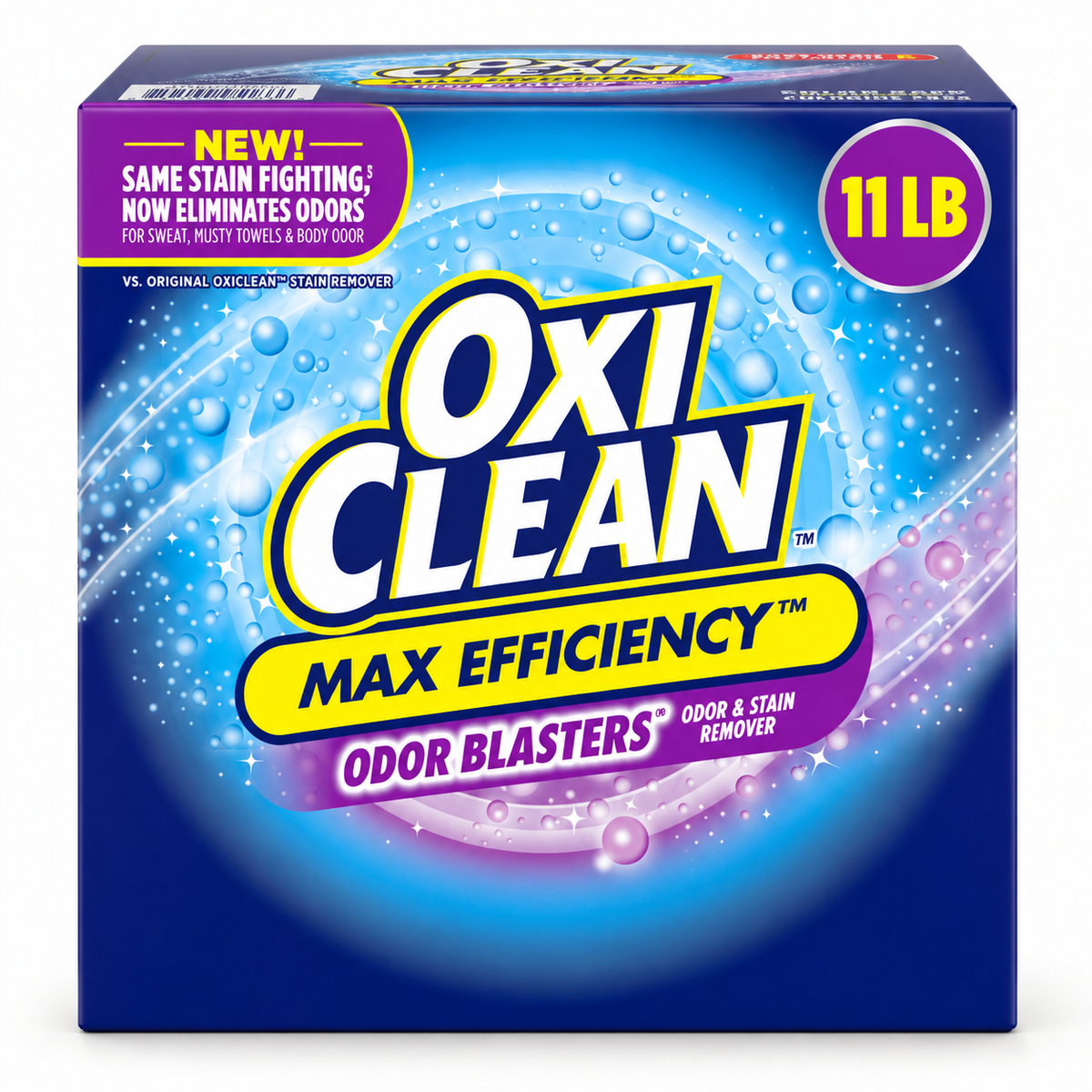 OxiClean Max Efficiency Odor Blasters Laundry Stain Remover Powder, Odor & Stain Fighting Formula, 11 lb