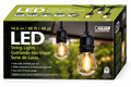 Feit Electric 48 ft LED String Lights – Commercial Grade Outdoor Patio Lights, Warm White Edison-Style Bulbs, 24W, Black Cord