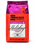 San Francisco Bay Coffee Holiday Signature Blend, Medium Roast, 100% Arabica Whole Bean Coffee, Sweet & Smooth with Notes of Milk Chocolate & Baking Spices, 32 oz (2 lb)