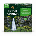Irish Spring Original Clean Deodorant Bar Soap with Flaxseed Oil, 12-Hour Fresh, 4.5 oz Bars, 20 Count, 90 oz Total