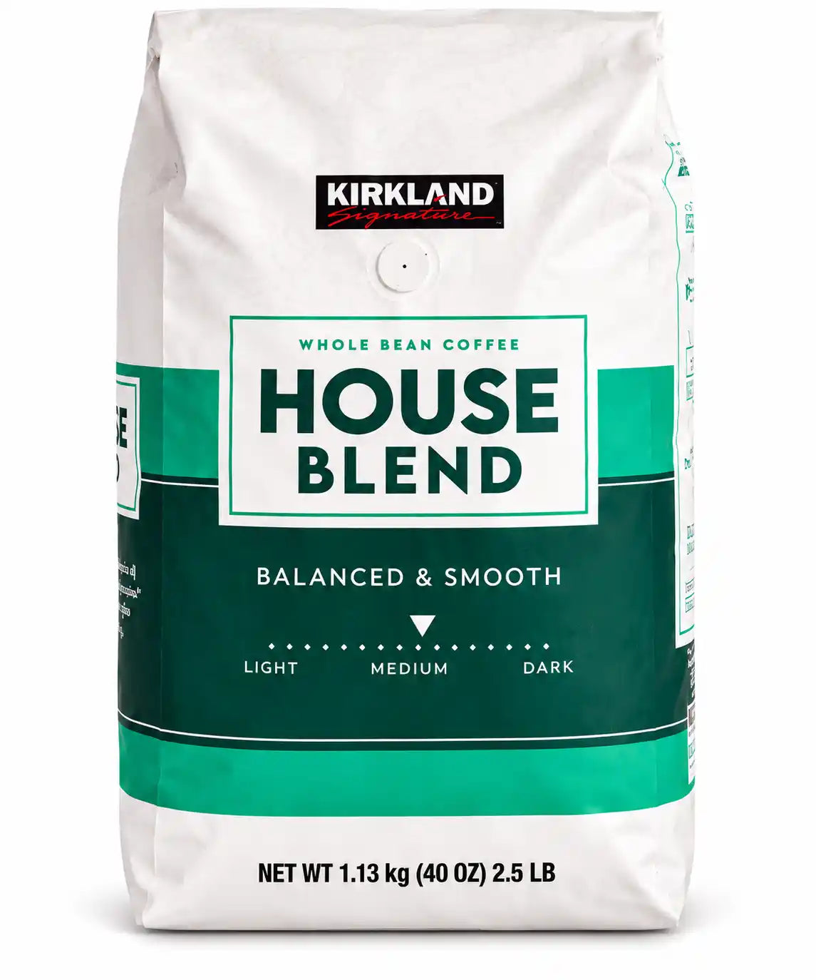 Kirkland Signature House Blend Whole Bean Coffee, Medium Roast, Balanced & Smooth, 40 oz (2.5 lb / 1.13 kg)