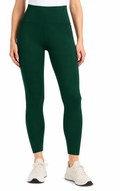 Danskin Women's Streamline Pocket Leggings, High-Waisted Full-Length Athletic Pants, Dark Emerald Green, Size Medium