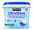 Kirkland Signature UltraShine Dishwasher Detergent Pacs, Platinum Performance, Fresh Scent, 105 Pacs per Pack