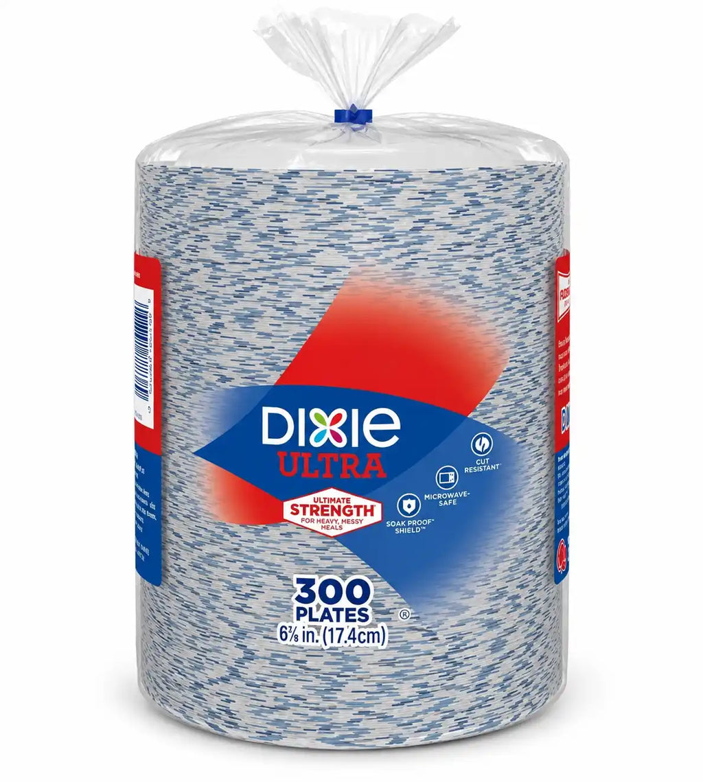 Dixie Ultra Heavy Duty Paper Plates, 6⅞ Inch (17.4 cm), Disposable Plates, 300 Count