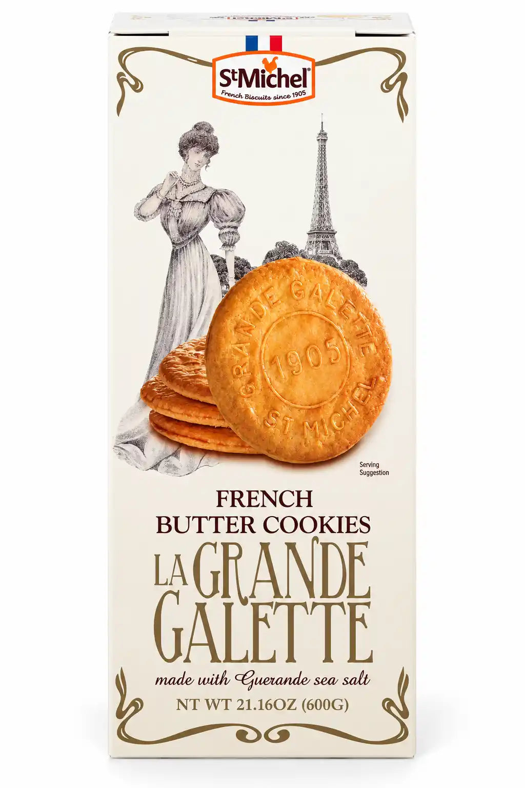 St Michel La Grande Galette French Butter Cookies with Guérande Sea Salt, 21.16 oz (600 g)