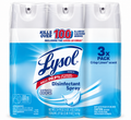 Lysol Disinfectant Spray, Crisp Linen Scent, 19 oz Cans, Kills 99.9% of Viruses & Bacteria, Odor Eliminator, Multi-Surface Disinfecting Spray, 3 Pack