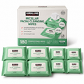 Kirkland Signature Micellar Facial Cleansing Wipes, 180 Count, 4 Regular Packs (30 Wipes Each) + 4 Travel Packs (15 Wipes Each), Makeup Remover, Resealable, Dual-Sided