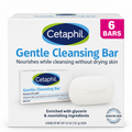 Cetaphil Gentle Cleansing Bar, 4.5 oz Each, 6-Pack, Moisturizing Soap Bar with Glycerin, Gentle Cleansing for Sensitive Skin