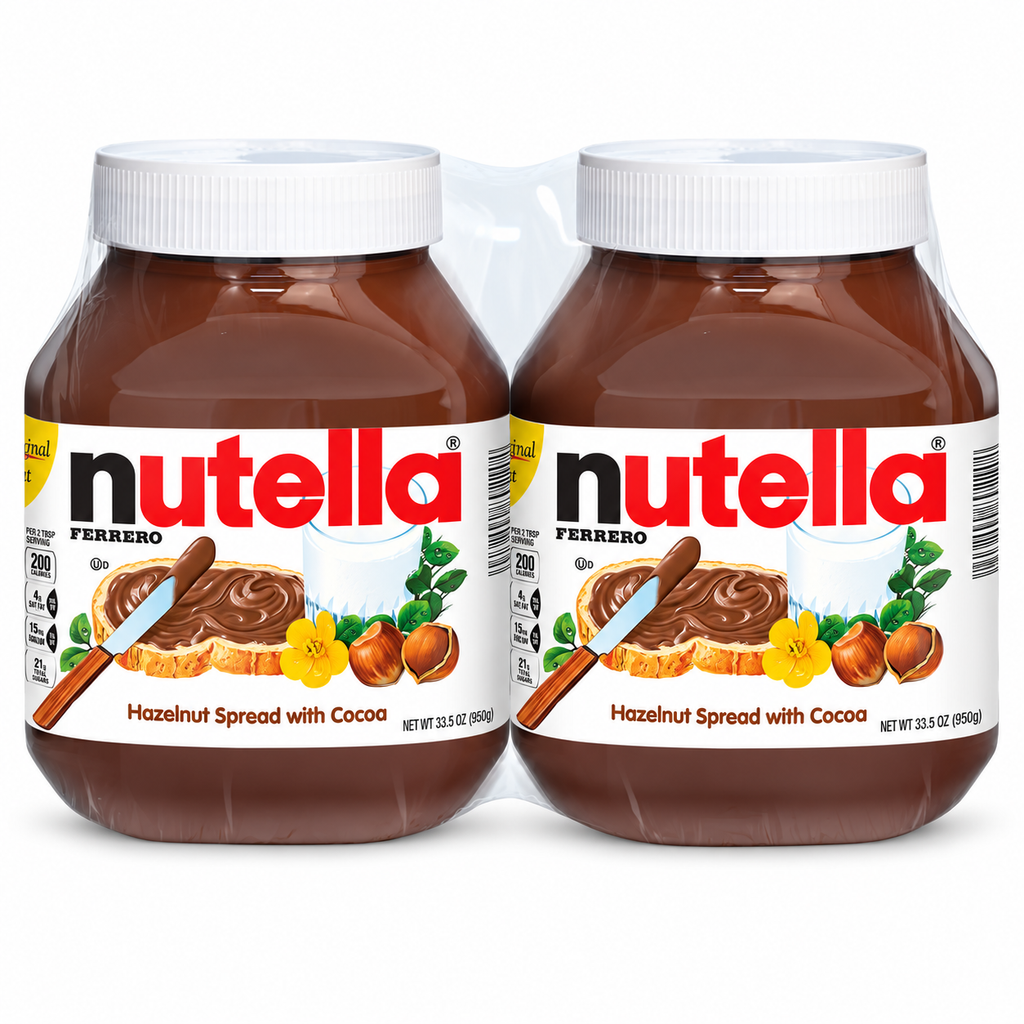 Nutella Hazelnut Spread with Cocoa, 33.5 oz Jars, 2 Count, 67 oz Total