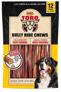 Cadet Toro Bully Hide Chews for Dogs, 9–12 Inch, Long Lasting Beef Hide Chews, 12 Pack, 1.32 lb