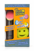 Dish Daddy Soap Dispensing Dishwand Combo Pack, Scratch-Free Scrubbing, Built-In Soap Dispenser, Reusable Dish Cleaning Brush & Scrubber Set