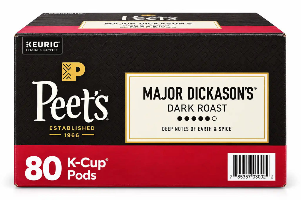 Peet’s Coffee Major Dickason’s Blend Dark Roast K-Cup Pods, Deep Notes of Earth & Spice, 80 Count