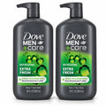 Dove Men+Care Extra Fresh Body & Face Wash, Sulfate-Free, 24HR Nourishing MicroMoisture, Refreshing Scent, 30 fl oz Each, 2-Pack (60 fl oz Total)