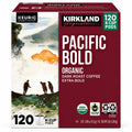Kirkland Signature Pacific Bold Organic Dark Roast Coffee, Extra Bold, Fair Trade Certified, Keurig K-Cup Pods, 120 Count