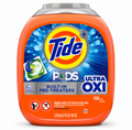 Tide PODS + Ultra OXI Laundry Detergent Pacs, Built-In Pre-Treaters, HE Compatible, 104 Count, 108 oz