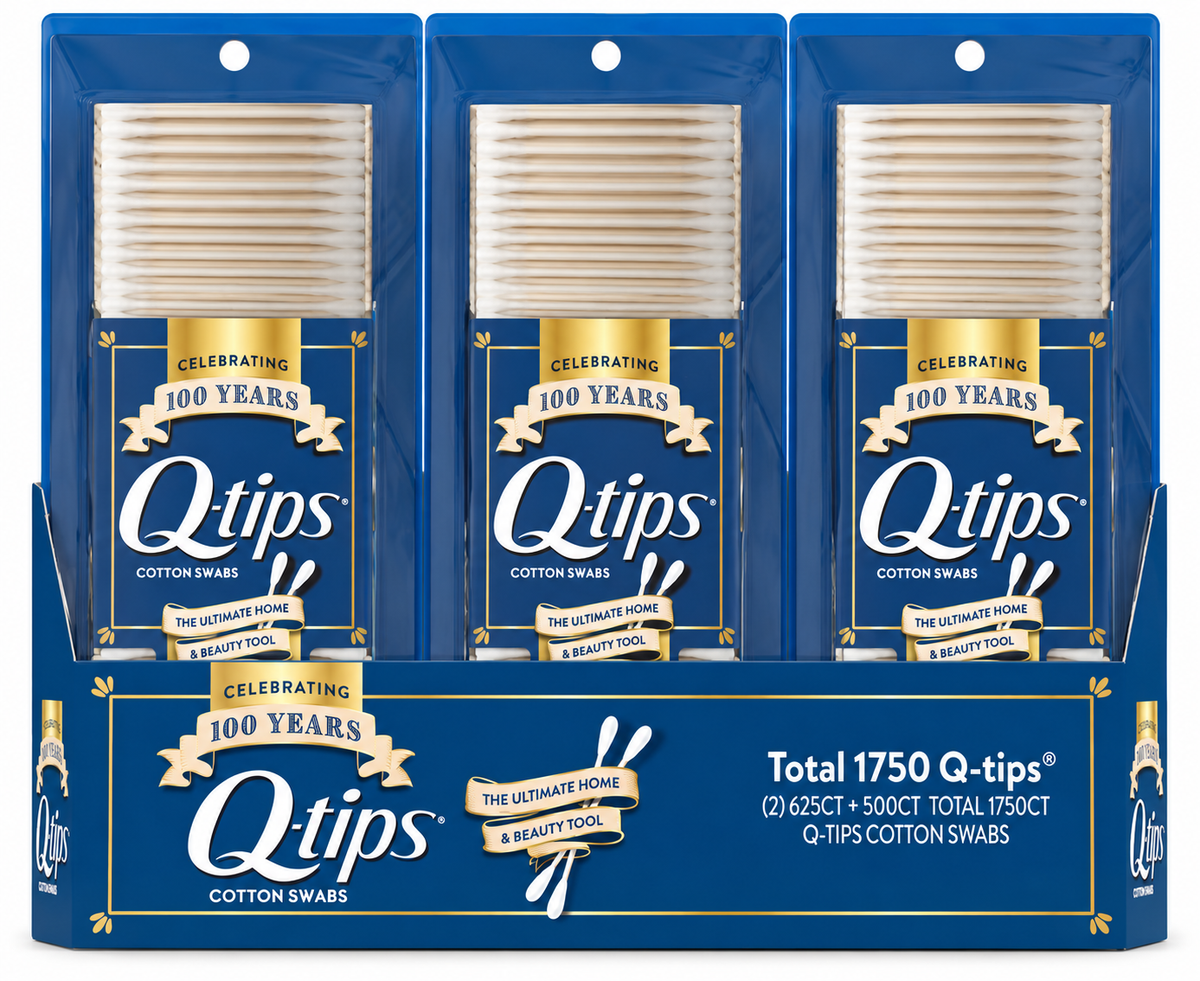 Q-tips Cotton Swabs, 1750 Count – Soft Cotton Tips, Flexible Sticks, Multi-Purpose Home & Beauty Cotton Swabs