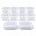 Cambro Food Storage Containers with Lids, 16-Piece Set, BPA-Free, NSF Certified, Made in USA, Clear Square Containers, 0.5 QT & 1 QT