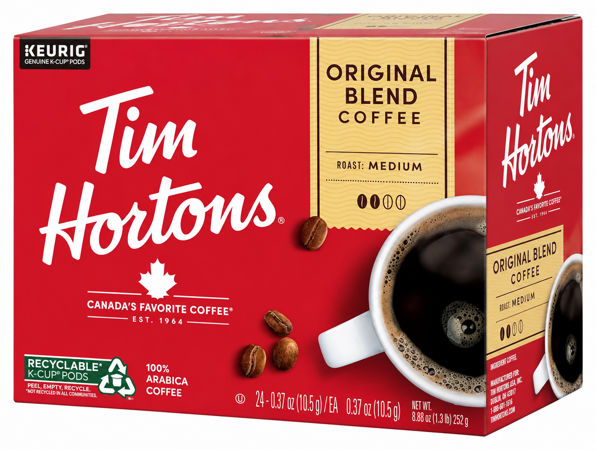 Tim Hortons Original Blend Medium Roast Coffee K-Cup Pods, 100% Arabica Coffee, 110 Count