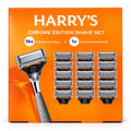 Harry’s Chrome Edition Shave Set, Chrome Metal Razor Handle + 16 Five-Blade Cartridges, 17-Piece Men’s Shaving Set