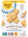 Simple Mills Almond Flour Crackers, Fine Ground Sea Salt, Gluten-Free, Grain-Free, Non-GMO, Vegan, Paleo-Friendly, 3g Protein, 2 Bags (8.5 oz Each)