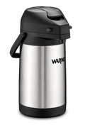 Waring Commercial WCA22 Stainless Steel Airpot, 2.2 Liter Insulated Beverage Dispenser with Pump Top, Silver & Black