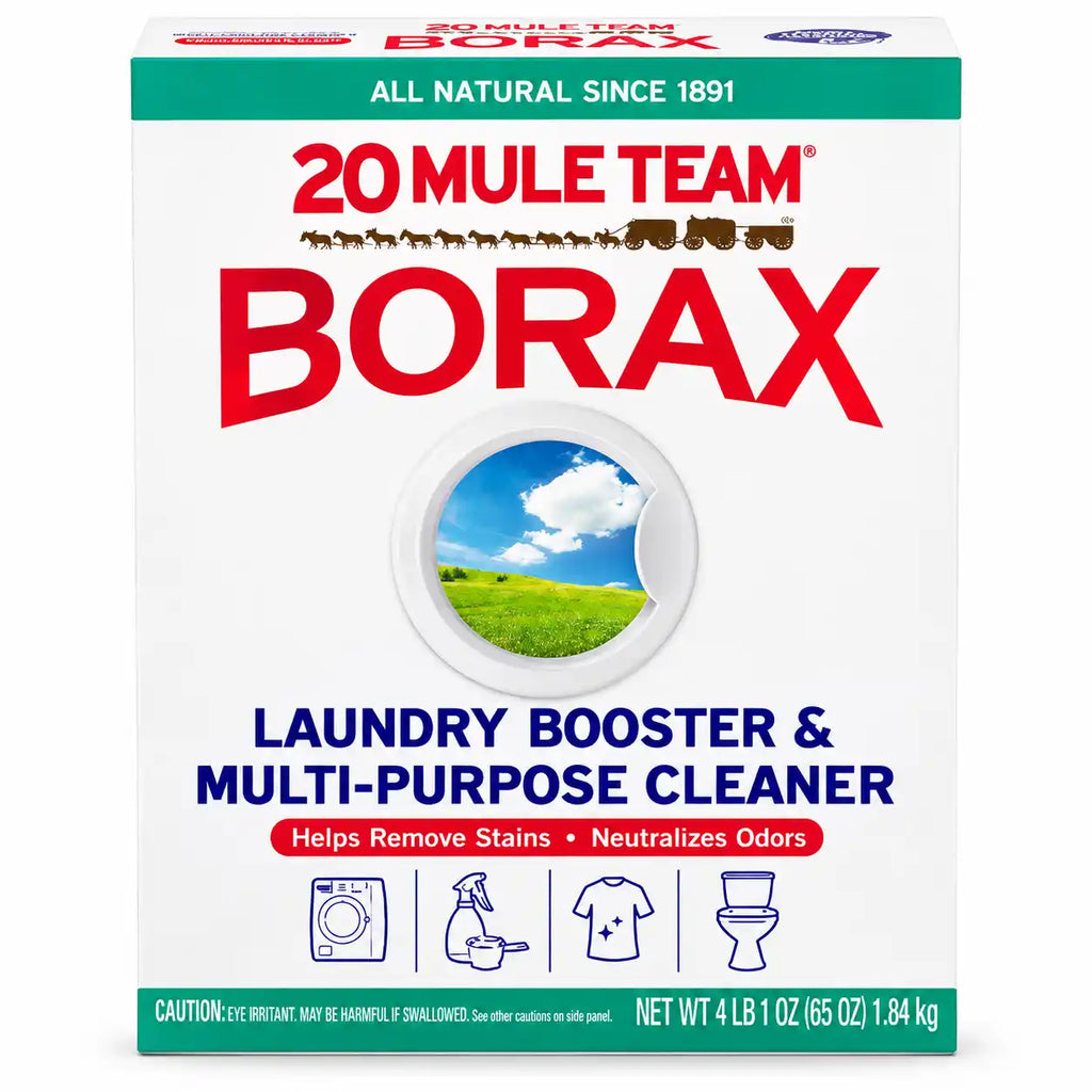 20 Mule Team Borax Laundry Booster & Multi-Purpose Household Cleaner, Helps Remove Stains & Neutralize Odors, All Natural, 4 lb (65 oz / 1.84 kg)