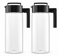 Takeya 2 QT Airtight Pitcher, Shatterproof Leakproof Beverage Container with Lid, Handle & Pour Spout, BPA-Free Plastic, 64 oz, 2 Pack