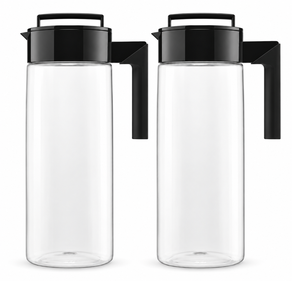 Takeya 2 QT Airtight Pitcher, Shatterproof Leakproof Beverage Container with Lid, Handle & Pour Spout, BPA-Free Plastic, 64 oz, 2 Pack