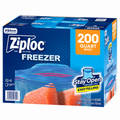 Ziploc Seal Top Quart Freezer Bags, 200 Count, Stay Open Design, Easy Filling, Food Storage & Freezer Protection