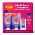 Lume Whole Body Deodorant, Soft Powder Scent, 3 Pack, Aluminum-Free, 72-Hour Odor Control, Smooth Solid Deodorant for Pits, Privates & Body, 2 Full Size + 1 Travel Size