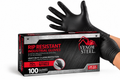 Venom Steel Premium Industrial Black Nitrile Gloves, Rip Resistant, Heavy-Duty Disposable Gloves, One Size Fits Most, 100 Count