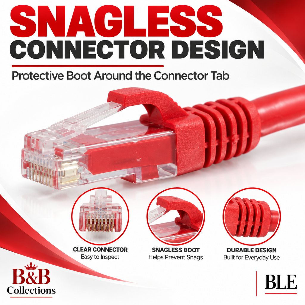 Ortronics C2G 10 ft Cat6 Snagless Unshielded (UTP) Ethernet Network Patch Cable, Red
