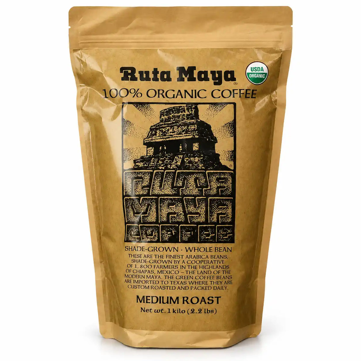 Ruta Maya Organic Coffee Medium Roast 2.2 Pounds