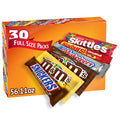 M&M's, Snickers, 3 Musketeers, Skittles & Starburst Variety Pack Full Size Candy Assortment - 30 Bars