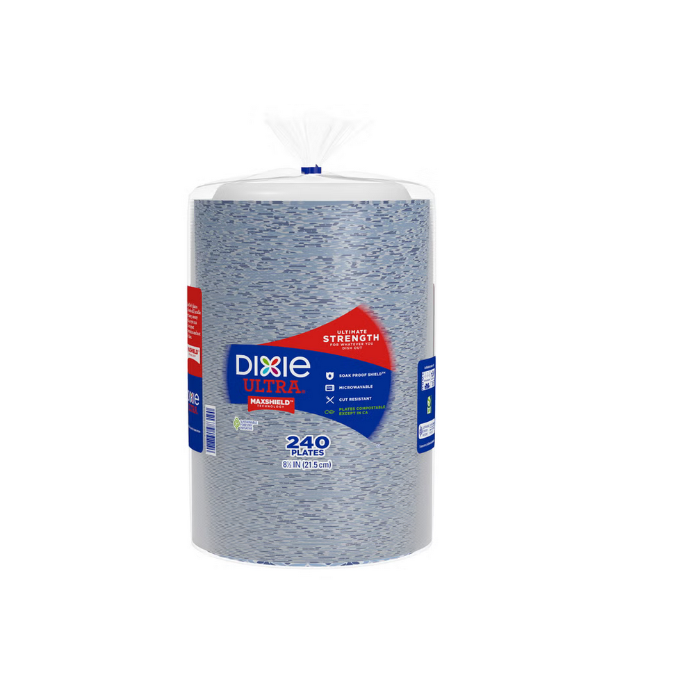 Dixie Ultra Disposable Paper Plates & Bowls, Multiple Sizes & Counts, Soak Proof Shield, Microwave Safe, Cut Resistant