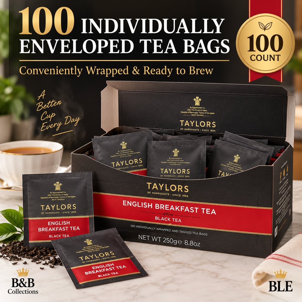 Taylors of Harrogate English Breakfast Tea, Rich & Malty Black Tea, 100 Individually Enveloped Tea Bags, 8.8 oz (250 g)