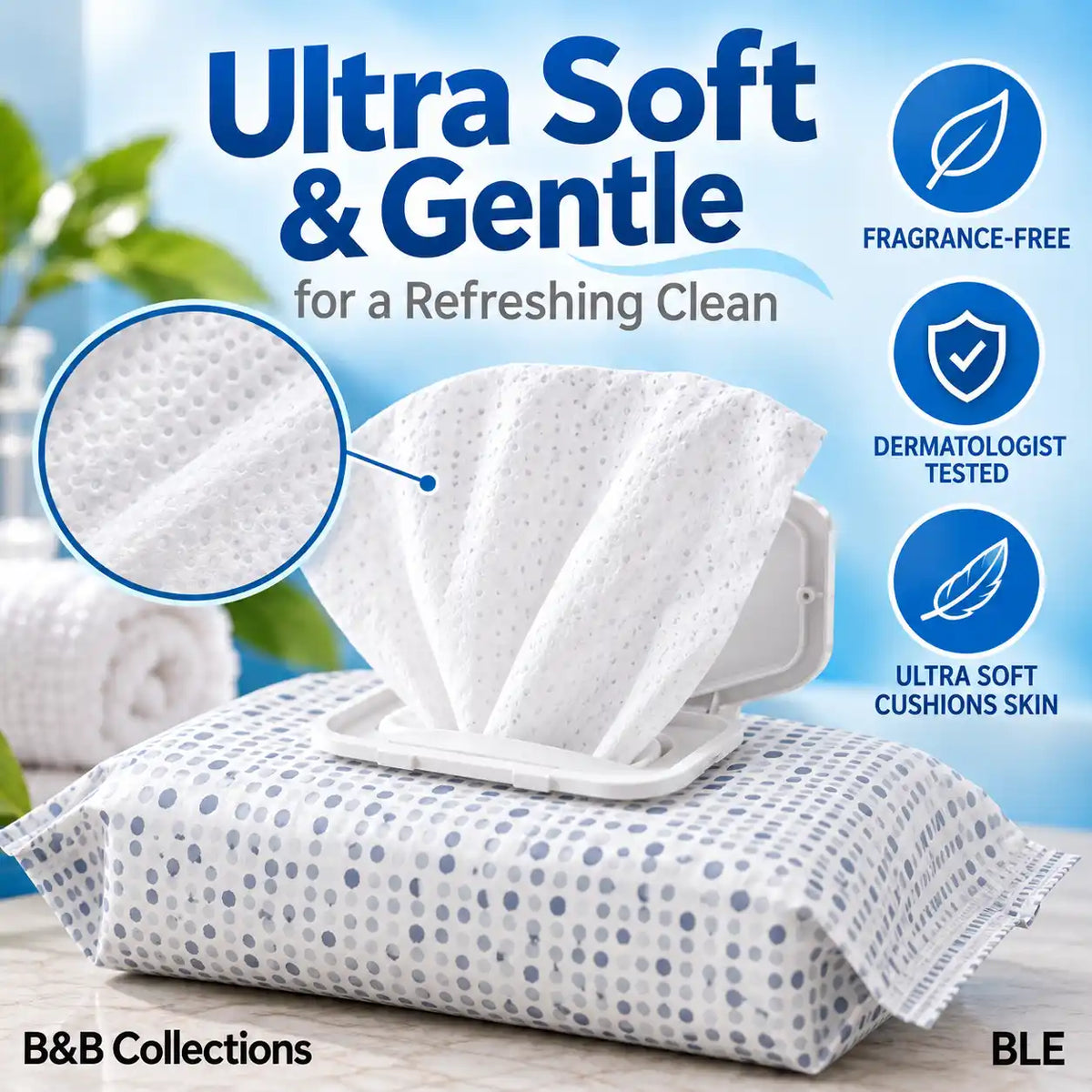 Kirkland Signature Flushable Wipes, Fragrance-Free, Dermatologist Tested, Ultra Soft, 10 Packs, 64 Wipes Each, 640 Count