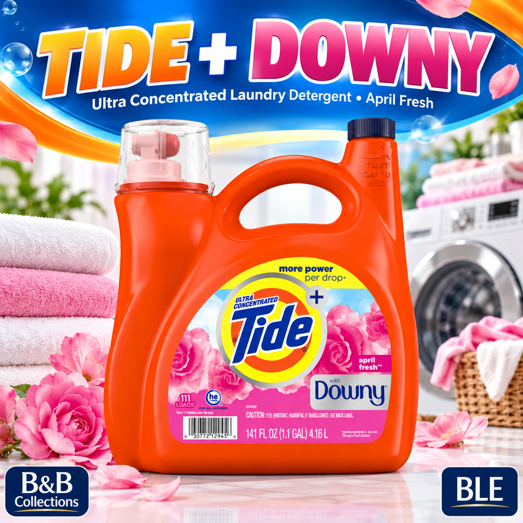 Tide Ultra Concentrated Liquid Laundry Detergent with Downy, April Fresh, HE Compatible, 111 Loads, 141 fl oz