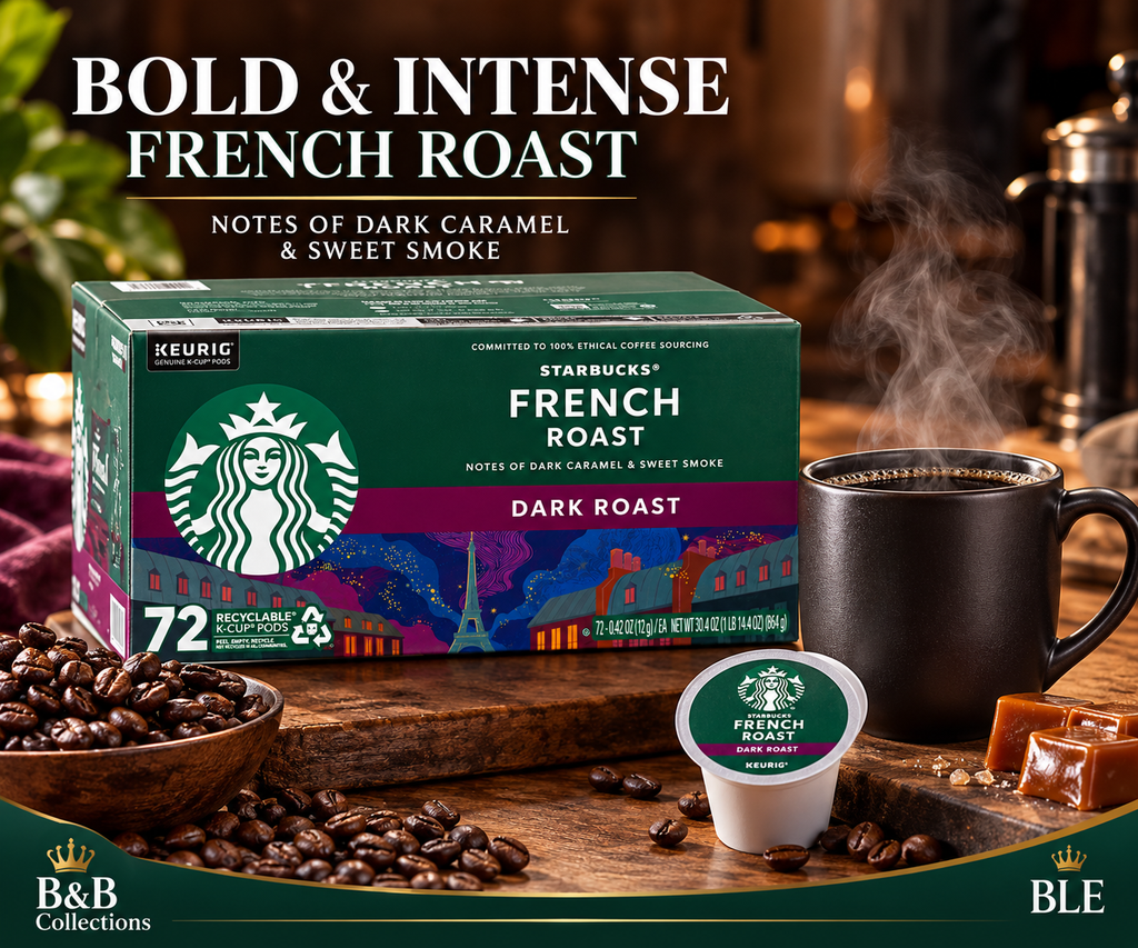 Starbucks French Roast Dark Roast Coffee K-Cup Pods, Keurig Compatible, 72 Count