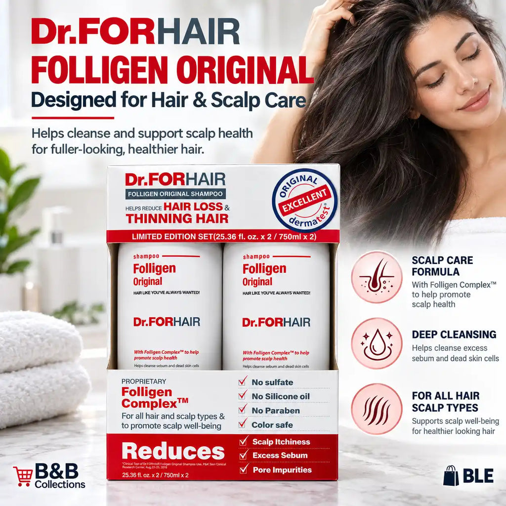 Dr.FORHAIR Folligen Original Shampoo Limited Edition Set, Scalp Care Shampoo, Sulfate, Silicone Oil & Paraben Free, Color Safe, 25.36 fl oz Each, 2 Pack, 50.72 fl oz Total