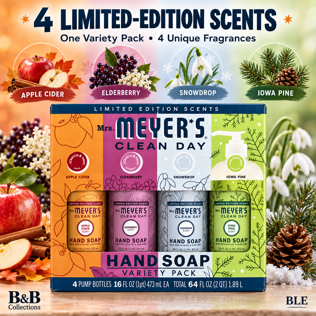 Mrs. Meyer’s Clean Day Hand Soap Variety Pack, Limited Edition Scents, 16 fl oz Each, 4 Count