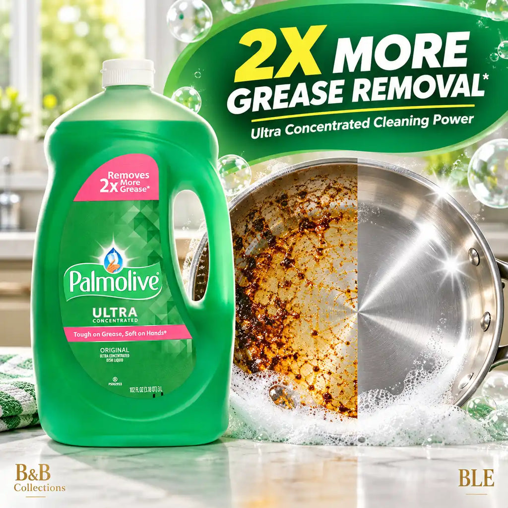 Palmolive Ultra Original Concentrated Dish Liquid, 102 fl oz (3 L), Powerful Grease-Cutting Formula, Tough on Grease, Soft on Hands, Large Economy Bottle