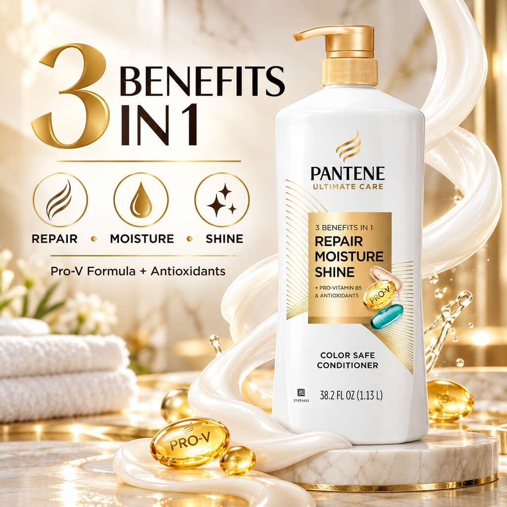 Pantene Pro-V Ultimate Care Repair, Moisture & Shine Conditioner, Color Safe, 38.2 fl oz