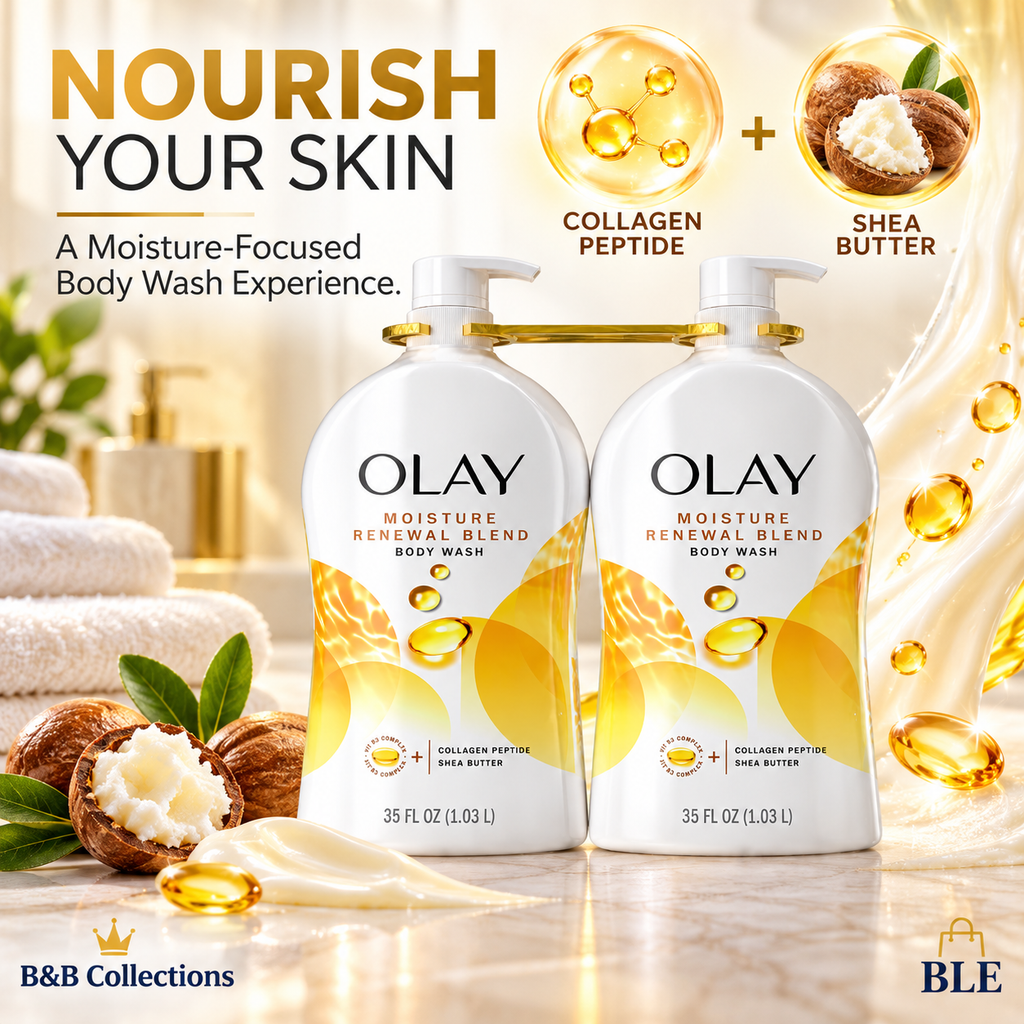Olay Ultra Moisture Renewal Blend Body Wash with Collagen Peptide & Shea Butter, Moisturizing Body Cleanser, 35 fl oz Each, 2-Pack (70 fl oz Total)