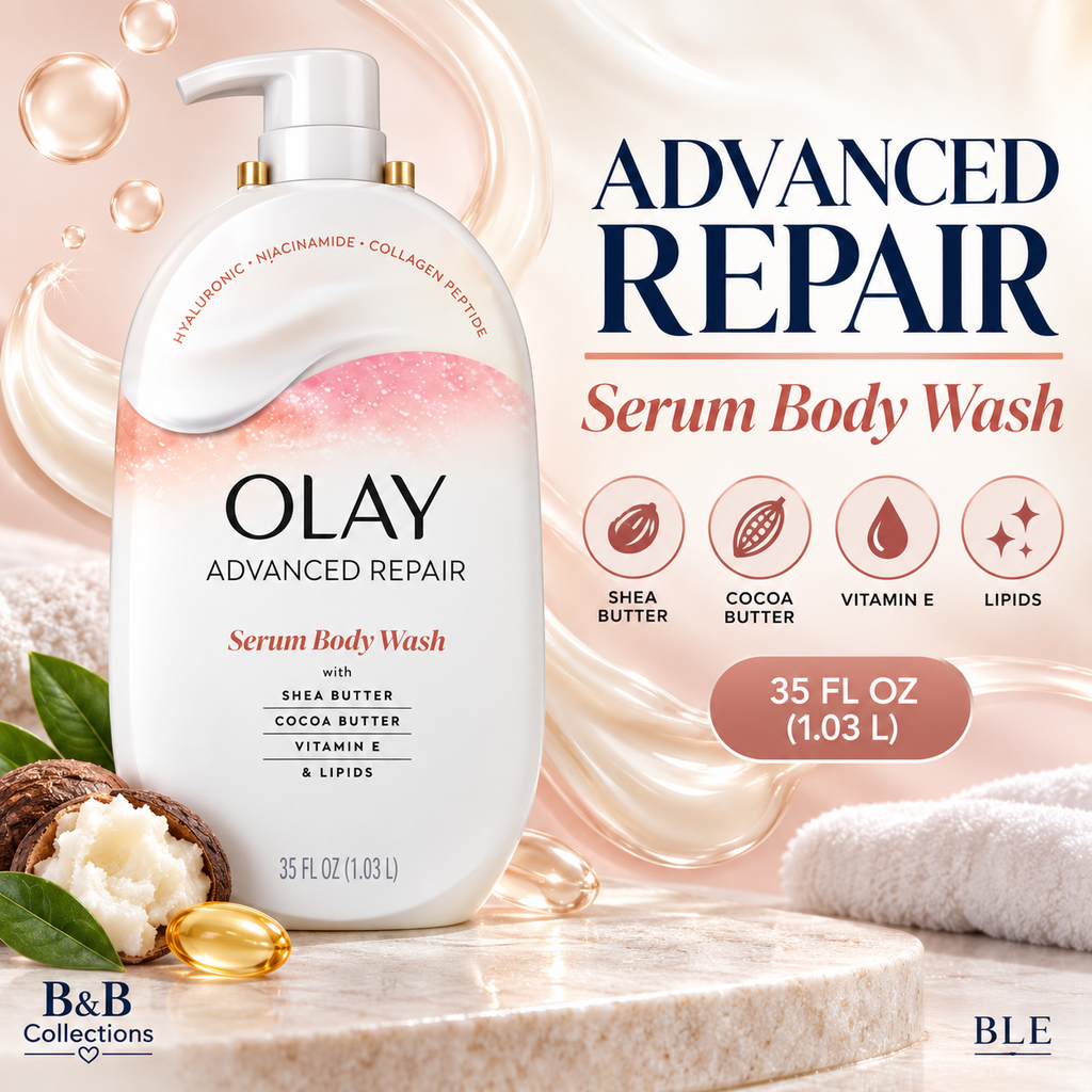 Olay Advanced Repair Serum Body Wash with Shea Butter, Cocoa Butter, Vitamin E & Lipids, 35 fl oz